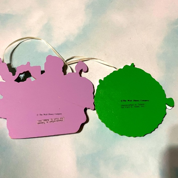 DISNEY’S BEAUTY & THE BEAST VTG 90s KURT ADLER HANDCRAFTED WOODEN XMAS ORNAMENTS - Picture 8 of 10